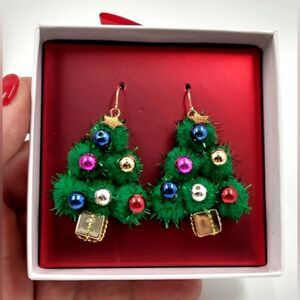 Christmas Tree W/ Ornaments Dangle Earrings Jewelry Holiday New